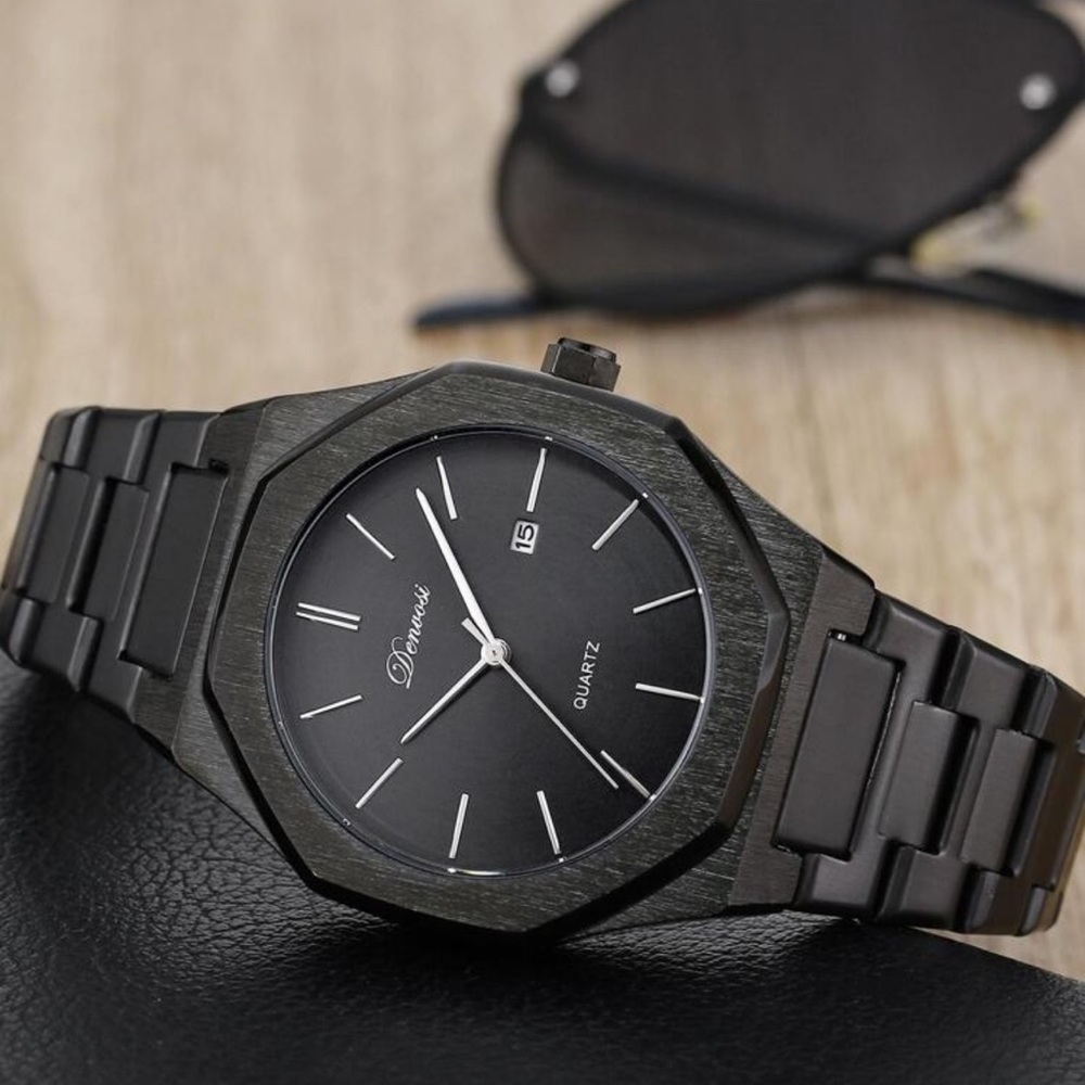 1pc Men's Minimalist Quartz Watch With Stainless Steel Band, Water-Resistant